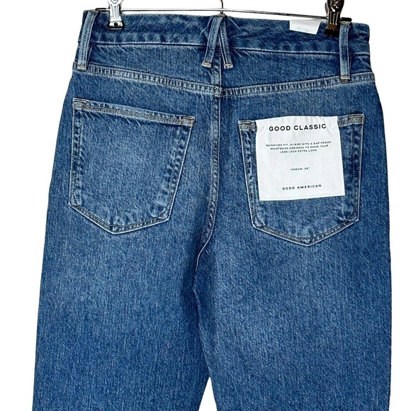Good American Good Classic Jeans High Rise Skinnyish Fit Women’s 4/27 Blue NWT - Picture 5 of 12